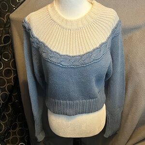 Esprit Blue and Cream Knit Sweater